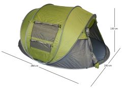 OTOMATİK KAMP ÇADIRI 4 KİŞİLİK - YEŞİL (3 MEVSİM)