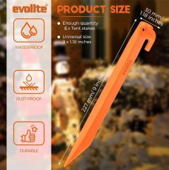 EVOLITE - ÇADIR KAZIĞI ABS x6 ADET