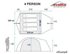 EVOLITE - EXCAMP 4 PRO ÇADIR (4 MEVSİM)
