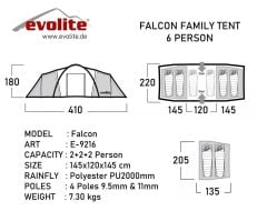 EVOLITE - FALCON 6 KİŞİLİK ODALI AİLE ÇADIRI