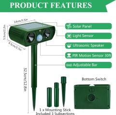 ULTRASONİK KEDİ, KÖPEK KOVUCU - SOLAR ENERGY