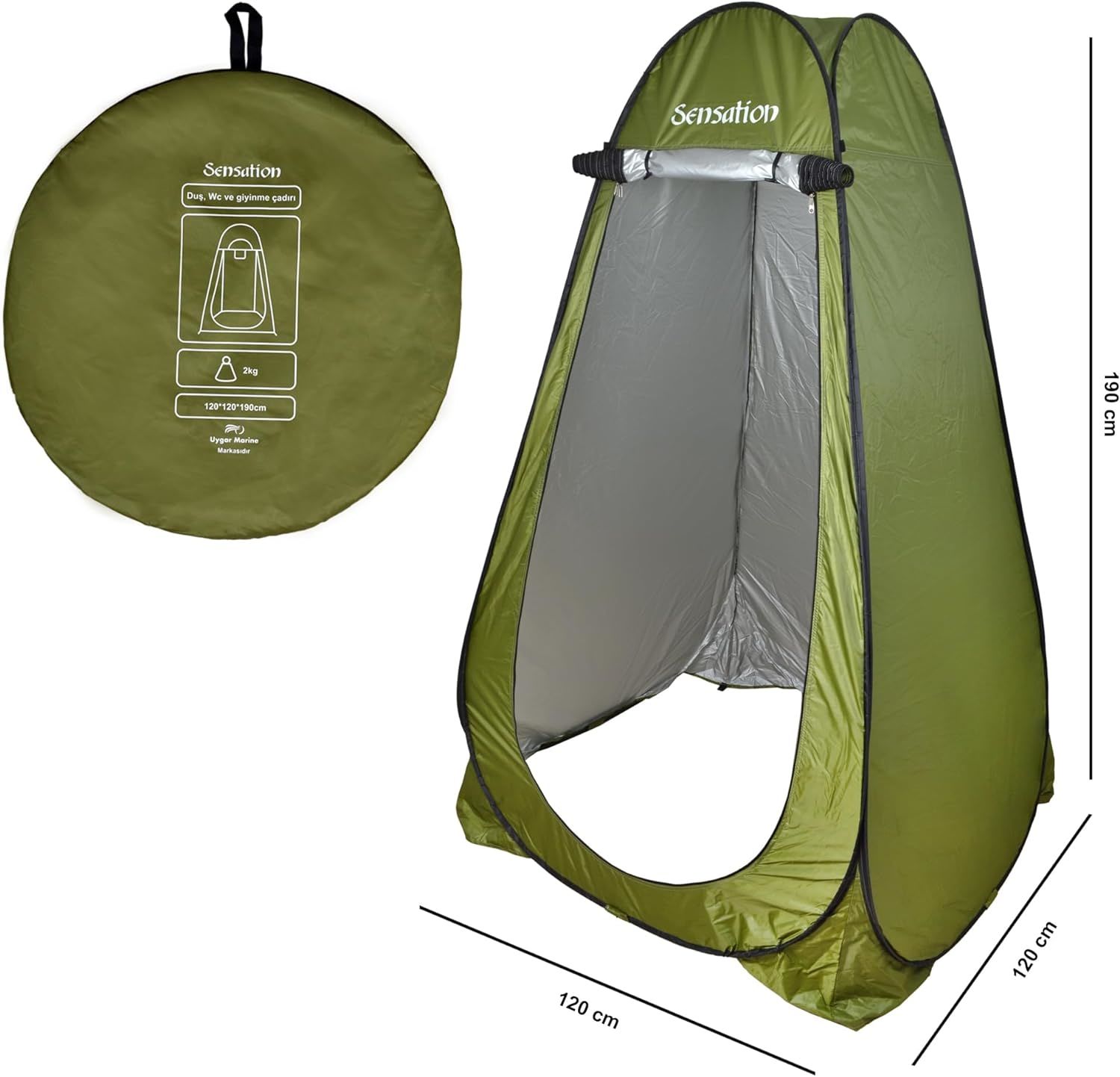 DUŞ, WC VE GİYİNME KAMP ÇADIRI (YEŞİL)