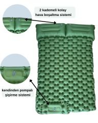 ŞİŞME YATAK ÇİFT KİŞİLİK - KENDİNDEN POMPALI - YEŞİL