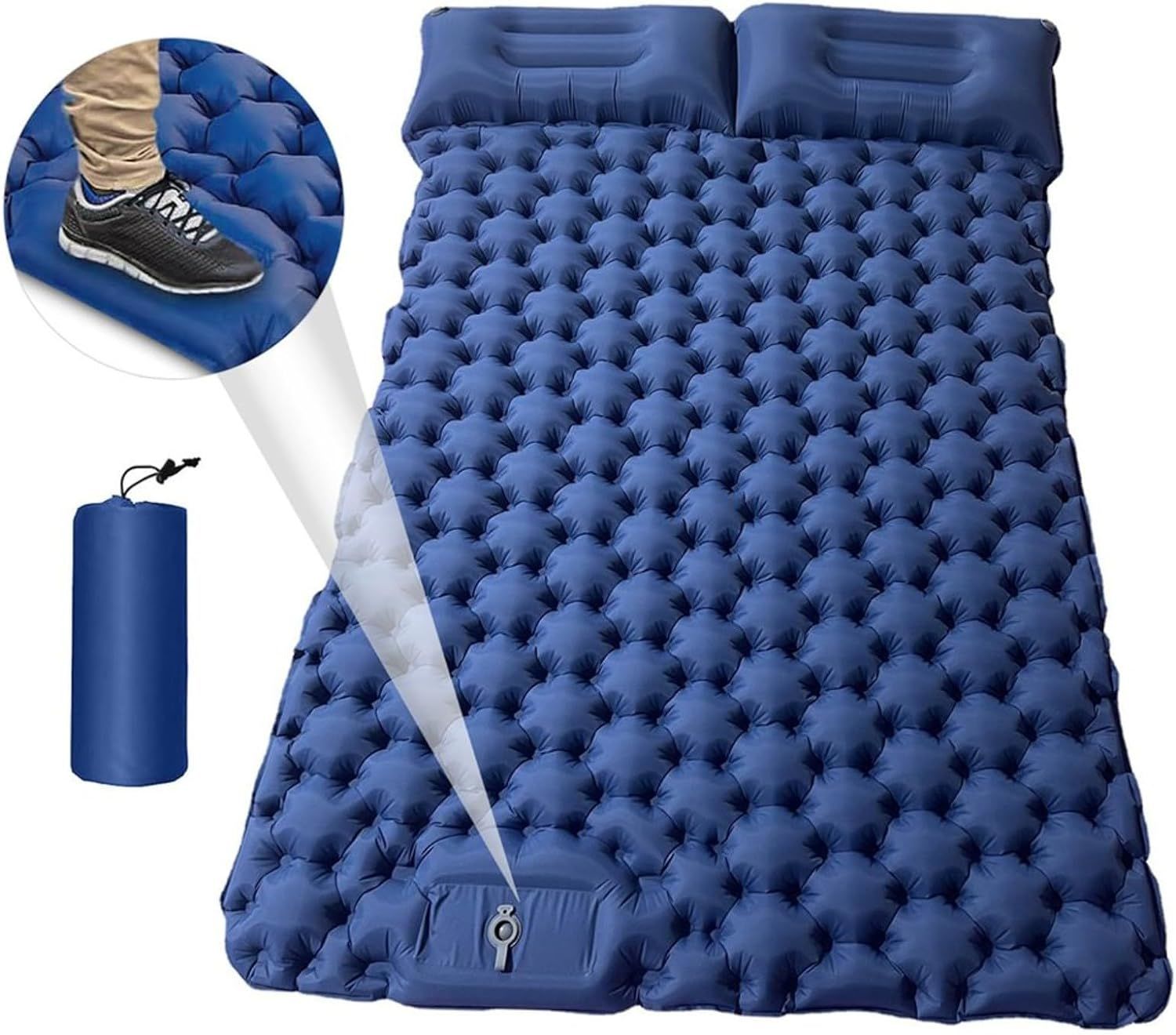 ŞİŞME YATAK ÇİFT KİŞİLİK - KENDİNDEN POMPALI - MAVİ