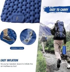 ŞİŞME YATAK ÇİFT KİŞİLİK - KENDİNDEN POMPALI - MAVİ