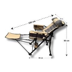 KATLANIR KAMP SANDALYESİ COMFORT - SIRT AYARLANABİLİR - BEJ
